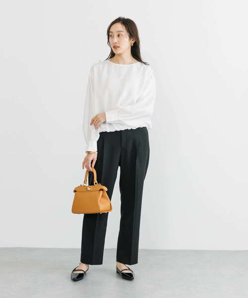 【URBAN RESEARCH】ボートネックギャザーブラウス URBAN RESEARCH（アーバンリサーチ）の「『MADE IN JAPAN