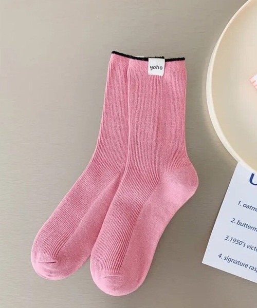 新品タグ付きソックスセットピンク　ベアジャガードワンピース ワンポイント刺繍ソックス（ソックス）｜hakka kids（ハッカキッズ