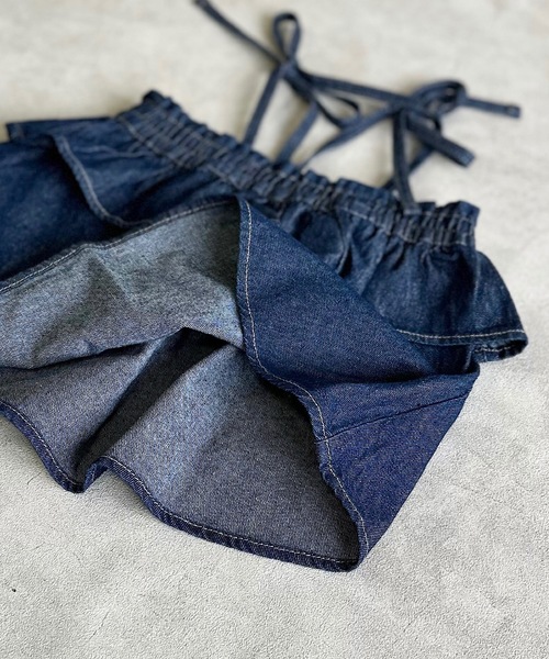 Life Support Products(ライフサポートプロダクツ)の「【COTTON from U.S.A】デニムキャミチュニック(90~150cm)(チュニック・キッズ・ネイビー/キナリ/ストライプ・100/150/140/130/120/110/90)」の13枚目の写真