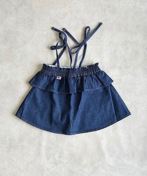 Life Support Products(ライフサポートプロダクツ)の「【COTTON from U.S.A】デニムキャミチュニック(90~150cm)(チュニック・キッズ・ネイビー/キナリ/ストライプ・100/150/140/130/120/110/90)」の11枚目の写真