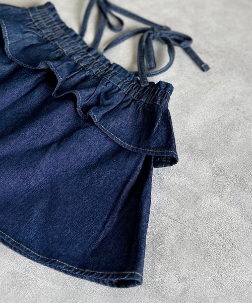 Life Support Products(ライフサポートプロダクツ)の「【COTTON from U.S.A】デニムキャミチュニック(90~150cm)(チュニック・キッズ・ネイビー/キナリ/ストライプ・100/150/140/130/120/110/90)」の12枚目の写真