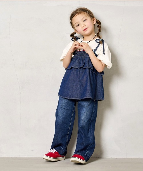 Life Support Products(ライフサポートプロダクツ)の「【COTTON from U.S.A】デニムキャミチュニック(90~150cm)(チュニック・キッズ・ネイビー/キナリ/ストライプ・100/150/140/130/120/110/90)」の14枚目の写真