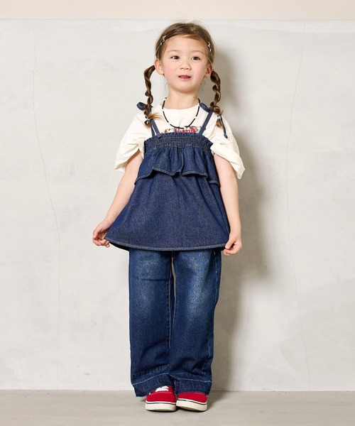 Life Support Products(ライフサポートプロダクツ)の「【COTTON from U.S.A】デニムキャミチュニック(90~150cm)(チュニック・キッズ・ネイビー/キナリ/ストライプ・100/150/140/130/120/110/90)」の15枚目の写真