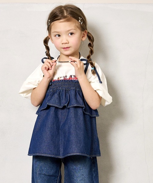 Life Support Products(ライフサポートプロダクツ)の「【COTTON from U.S.A】デニムキャミチュニック(90~150cm)(チュニック・キッズ・ネイビー/キナリ/ストライプ・100/150/140/130/120/110/90)」の18枚目の写真