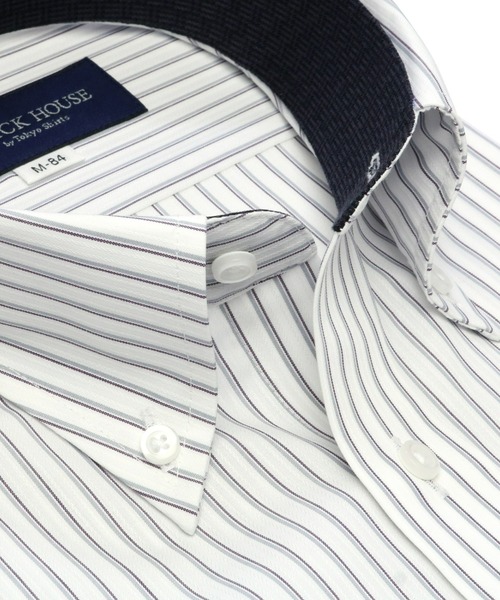 TOKYO SHIRTS（トウキョウシャツ）の「形態安定ノーアイロン ボタンダウン 長袖ビジネスワイシャツ（ビジネスシャツ・メンズ・グレー・首回り37cm-裄丈80cm/首回り39cm-裄丈80cm/首回り39cm-裄丈84cm/首回り41cm-裄丈82cm/首回り41cm-裄丈86cm/首回り42cm-裄丈82cm/首回り42cm-裄丈86cm/首回り43cm-裄丈82cm/首回り43cm-裄丈86cm/首回り37cm-裄丈84cm）」の2枚目の写真
