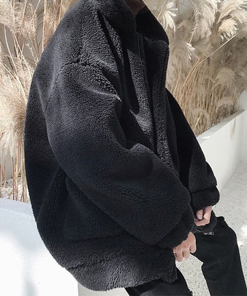WARAIJOGO（ワライジョウゴ）の「【WARAIJOGO】もこもこボアオーバーサイズジャケット(NEZ)（その他アウター・メンズ・ブラック/グリーン・FREE）」の8枚目の写真