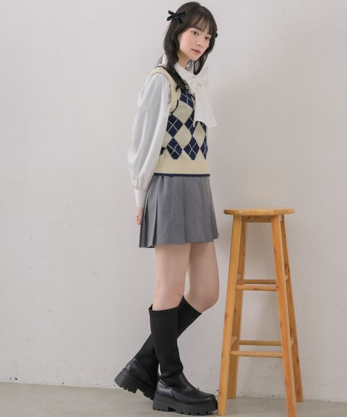 ems excite（エムズエキサイト）の「アーガイルNTベスト（ベスト・レディース・ブルー/ナチュラル/ベージュ・FREE）」の12枚目の写真