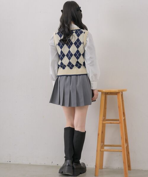 ems excite（エムズエキサイト）の「アーガイルNTベスト（ベスト・レディース・ブルー/ナチュラル/ベージュ・FREE）」の8枚目の写真