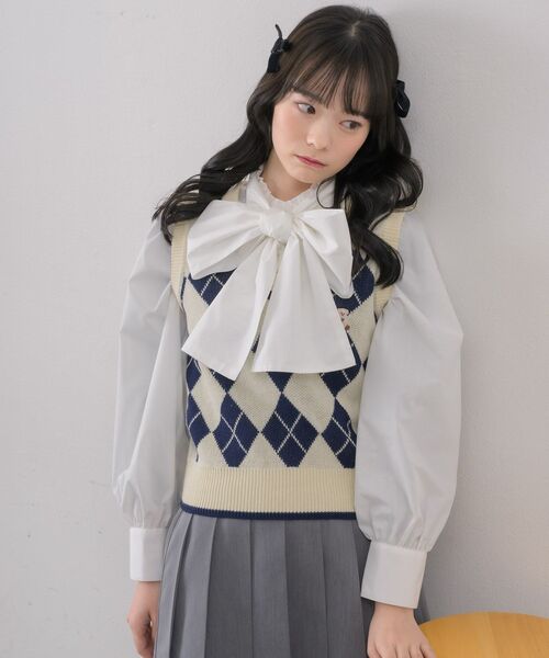 ems excite（エムズエキサイト）の「アーガイルNTベスト（ベスト・レディース・ブルー/ナチュラル/ベージュ・FREE）」の22枚目の写真