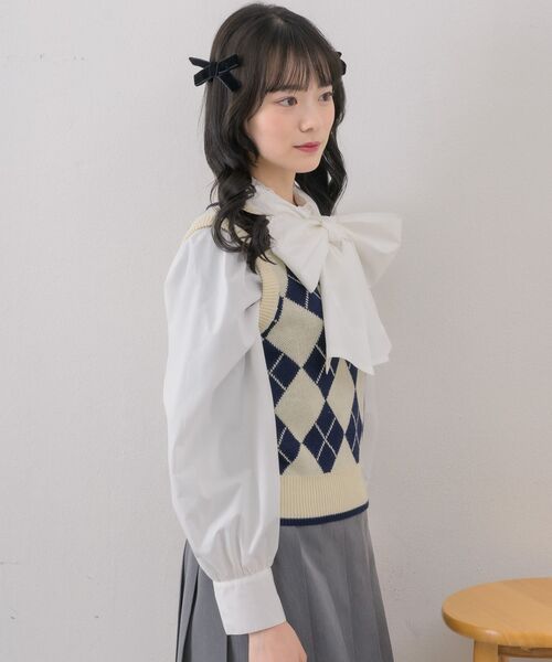 ems excite（エムズエキサイト）の「アーガイルNTベスト（ベスト・レディース・ブルー/ナチュラル/ベージュ・FREE）」の15枚目の写真