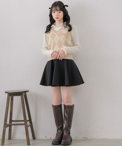 ems excite（エムズエキサイト）の「アーガイルNTベスト（ベスト・レディース・ブルー/ナチュラル/ベージュ・FREE）」の13枚目の写真