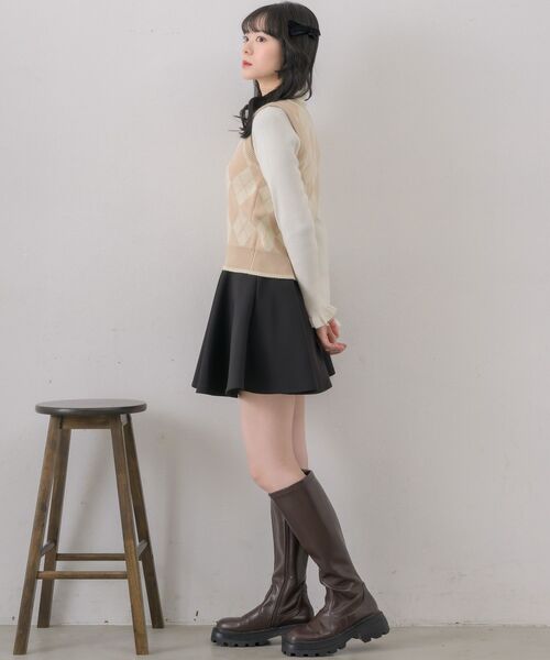 ems excite（エムズエキサイト）の「アーガイルNTベスト（ベスト・レディース・ブルー/ナチュラル/ベージュ・FREE）」の9枚目の写真