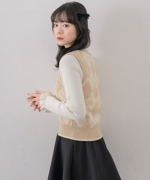 ems excite（エムズエキサイト）の「アーガイルNTベスト（ベスト・レディース・ブルー/ナチュラル/ベージュ・FREE）」の20枚目の写真