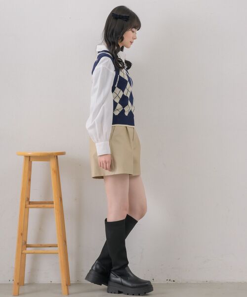 ems excite（エムズエキサイト）の「アーガイルNTベスト（ベスト・レディース・ブルー/ナチュラル/ベージュ・FREE）」の10枚目の写真