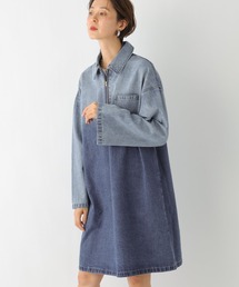 LEPSIM | デニムハーフジップチュニックワンピース　992087(ワンピース)