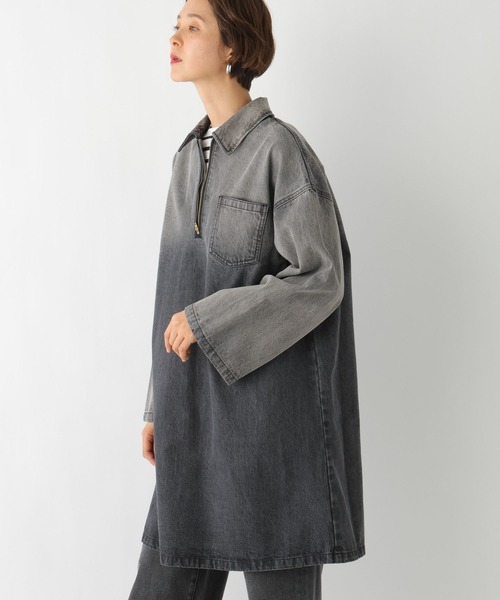 LEPSIM（レプシィム）の「デニムハーフジップチュニックワンピース　992087（ワンピース・レディース・チャコールグレー/ブルー・FREE）」の8枚目の写真