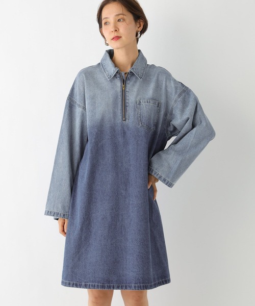 LEPSIM（レプシィム）の「デニムハーフジップチュニックワンピース　992087（ワンピース・レディース・チャコールグレー/ブルー・FREE）」の15枚目の写真