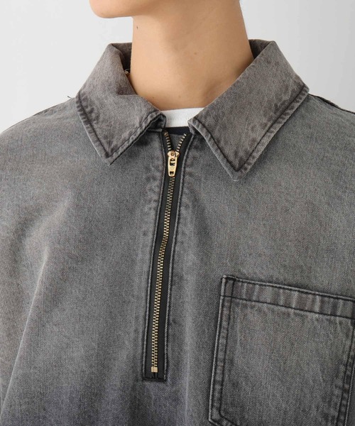LEPSIM（レプシィム）の「デニムハーフジップチュニックワンピース　992087（ワンピース・レディース・チャコールグレー/ブルー・FREE）」の19枚目の写真
