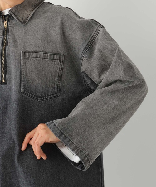 LEPSIM（レプシィム）の「デニムハーフジップチュニックワンピース　992087（ワンピース・レディース・チャコールグレー/ブルー・FREE）」の21枚目の写真