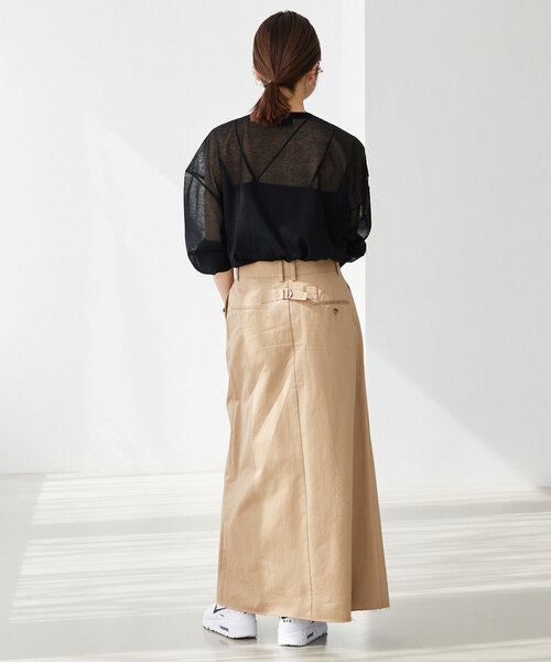 SLOBE IENA（スローブイエナ）の「シアーニットプルオーバー（ニット/セーター・レディース・キャメル/ベージュ系その他/グリーン/ブラック・FREE）」の7枚目の写真