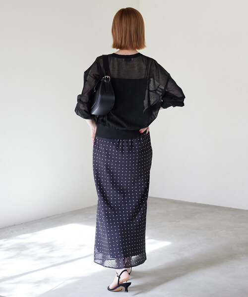 SLOBE IENA（スローブイエナ）の「シアーニットプルオーバー（ニット/セーター・レディース・キャメル/ベージュ系その他/グリーン/ブラック・FREE）」の16枚目の写真