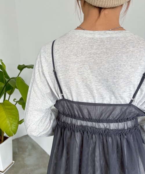 EPIMI E'PIMMY（エピミエピミー）の「チュールキャミフリルチュニック（シャツ/ブラウス・レディース・ブラック/グレー/オフホワイト・MEDIUM）」の18枚目の写真