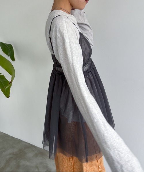 EPIMI E'PIMMY（エピミエピミー）の「チュールキャミフリルチュニック（シャツ/ブラウス・レディース・ブラック/グレー/オフホワイト・MEDIUM）」の12枚目の写真