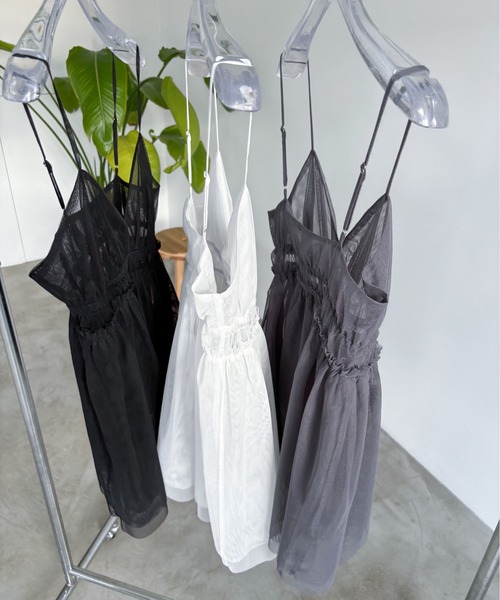 EPIMI E'PIMMY（エピミエピミー）の「チュールキャミフリルチュニック（シャツ/ブラウス・レディース・ブラック/グレー/オフホワイト・MEDIUM）」の15枚目の写真