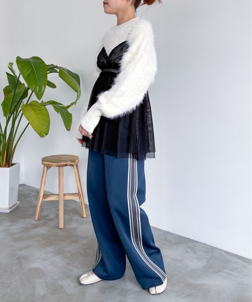 EPIMI E'PIMMY（エピミエピミー）の「チュールキャミフリルチュニック（シャツ/ブラウス・レディース・ブラック/グレー/オフホワイト・MEDIUM）」の4枚目の写真