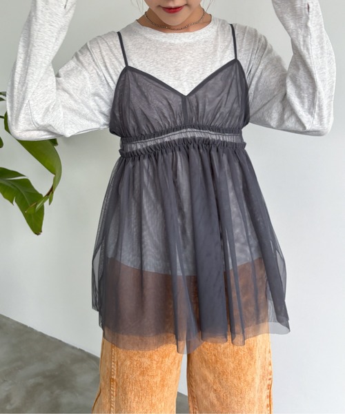 EPIMI E'PIMMY（エピミエピミー）の「チュールキャミフリルチュニック（シャツ/ブラウス・レディース・ブラック/グレー/オフホワイト・MEDIUM）」の20枚目の写真