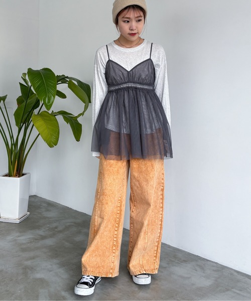 EPIMI E'PIMMY（エピミエピミー）の「チュールキャミフリルチュニック（シャツ/ブラウス・レディース・ブラック/グレー/オフホワイト・MEDIUM）」の13枚目の写真