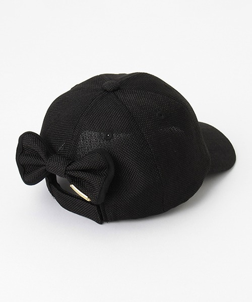 petit main（プティマイン）の「雑材風バックリボンキャップ（キャップ・キッズ・ライトベージュ/ブラック・50cm/52cm/54cm）」の4枚目の写真