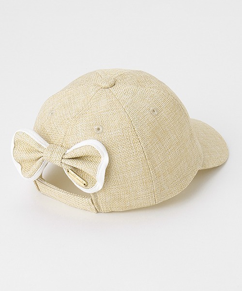 petit main（プティマイン）の「雑材風バックリボンキャップ（キャップ・キッズ・ライトベージュ/ブラック・50cm/52cm/54cm）」の5枚目の写真