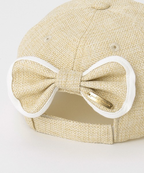petit main（プティマイン）の「雑材風バックリボンキャップ（キャップ・キッズ・ライトベージュ/ブラック・50cm/52cm/54cm）」の6枚目の写真