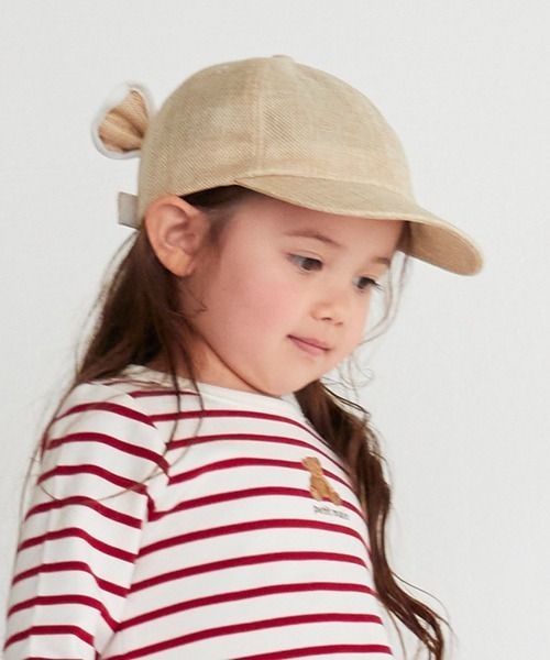 petit main（プティマイン）の「雑材風バックリボンキャップ（キャップ・キッズ・ライトベージュ/ブラック・50cm/52cm/54cm）」の13枚目の写真