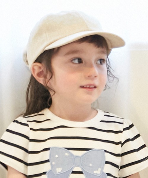 petit main（プティマイン）の「雑材風バックリボンキャップ（キャップ・キッズ・ライトベージュ/ブラック・50cm/52cm/54cm）」の17枚目の写真