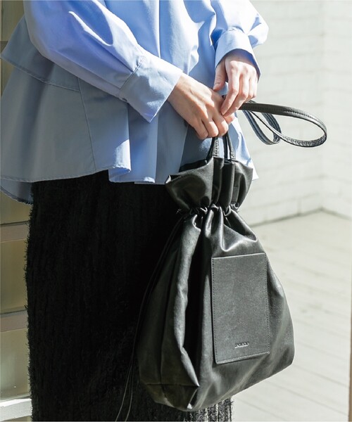 OPAQUE.CLIP(オペークドットクリップ)の「◆【軽量/A4収納可】4color/巾着トートバッグ(トートバッグ・レディース・ベージュ/ブラック/チャコールグレー/ライトグレー/シルバー・00)」の9枚目の写真