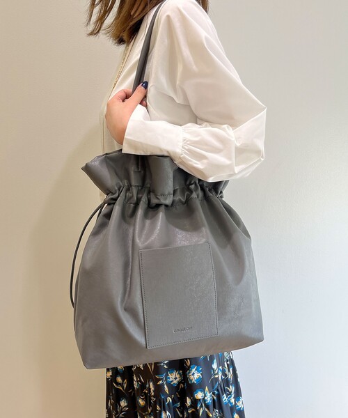 OPAQUE.CLIP(オペークドットクリップ)の「◆【軽量/A4収納可】4color/巾着トートバッグ(トートバッグ・レディース・ベージュ/ブラック/チャコールグレー/ライトグレー/シルバー・00)」の20枚目の写真