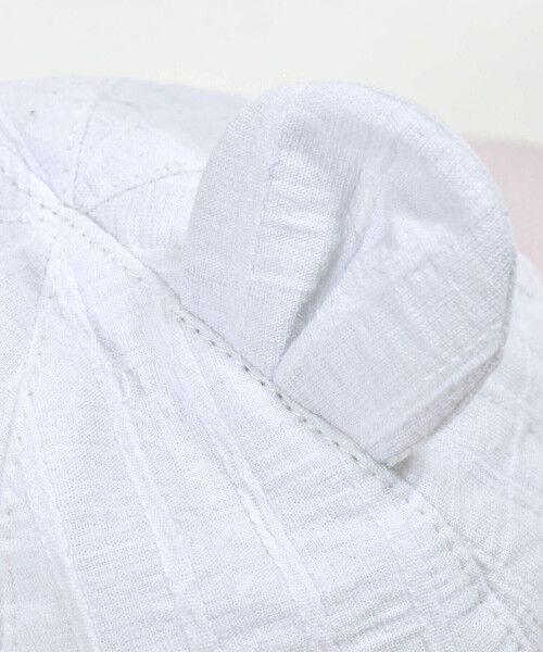 SLAP SLIP BABY（スラップスリップベビー）の「クマ耳クマさんフェイス日よけ付きハットベビー(46~48cm)（ハット・キッズ・ホワイト/ネイビー・48cm/46cm）」の11枚目の写真