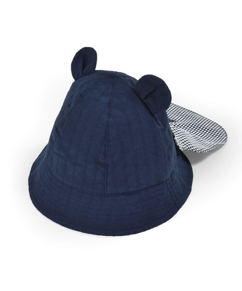 SLAP SLIP BABY（スラップスリップベビー）の「クマ耳クマさんフェイス日よけ付きハットベビー(46~48cm)（ハット・キッズ・ホワイト/ネイビー・48cm/46cm）」の16枚目の写真