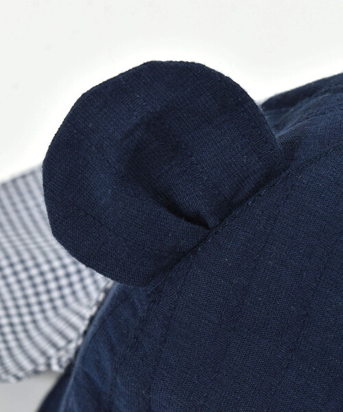 SLAP SLIP BABY（スラップスリップベビー）の「クマ耳クマさんフェイス日よけ付きハットベビー(46~48cm)（ハット・キッズ・ホワイト/ネイビー・48cm/46cm）」の18枚目の写真