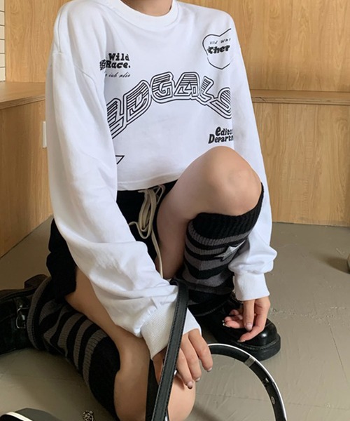 LYEON（リヨン）の「ロゴプリントピグメントスウェットプルオーバー（スウェット・レディース・オフホワイト/グレー・FREE）」の8枚目の写真