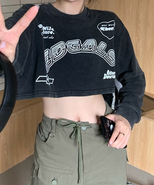 LYEON（リヨン）の「ロゴプリントピグメントスウェットプルオーバー（スウェット・レディース・オフホワイト/グレー・FREE）」の10枚目の写真