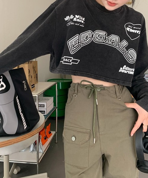 LYEON（リヨン）の「ロゴプリントピグメントスウェットプルオーバー（スウェット・レディース・オフホワイト/グレー・FREE）」の13枚目の写真