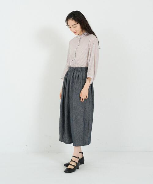 conges payes ADIEU TRISTESSE（コンジェ ペイエ アデュートリステス）の「リネンワイドサルエルパンツ（その他パンツ・レディース・ライトグリーン/ネイビー/ベージュ/ストライプ・38）」の14枚目の写真