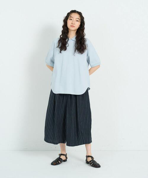 conges payes ADIEU TRISTESSE（コンジェ ペイエ アデュートリステス）の「リネンワイドサルエルパンツ（その他パンツ・レディース・ライトグリーン/ネイビー/ベージュ/ストライプ・38）」の22枚目の写真