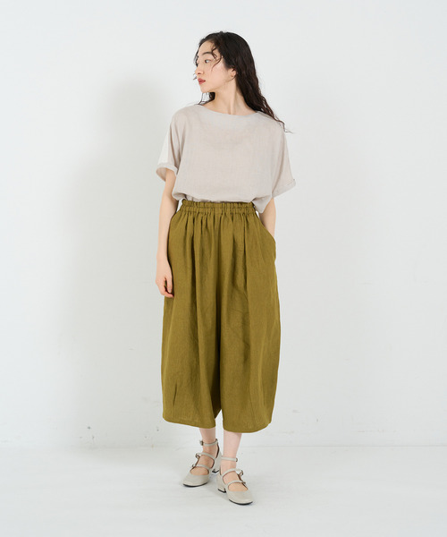 conges payes ADIEU TRISTESSE（コンジェ ペイエ アデュートリステス）の「リネンワイドサルエルパンツ（その他パンツ・レディース・ライトグリーン/ネイビー/ベージュ/ストライプ・38）」の3枚目の写真