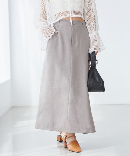 VIS（ビス）の「美easyリネンライクAラインスカート【洗える】【低身長～高身長】（スカート・レディース・イエロー系その他/ネイビー/グレー/キナリ/ピンク/ブラック・S/SS/L/M）」の19枚目の写真