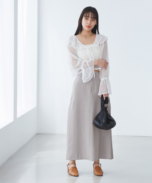 VIS（ビス）の「美easyリネンライクAラインスカート【洗える】【低身長～高身長】（スカート・レディース・イエロー系その他/ネイビー/グレー/キナリ/ピンク/ブラック・S/SS/L/M）」の20枚目の写真