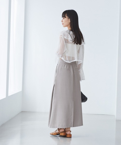 VIS（ビス）の「美easyリネンライクAラインスカート【洗える】【低身長～高身長】（スカート・レディース・イエロー系その他/ネイビー/グレー/キナリ/ピンク/ブラック・S/SS/L/M）」の21枚目の写真